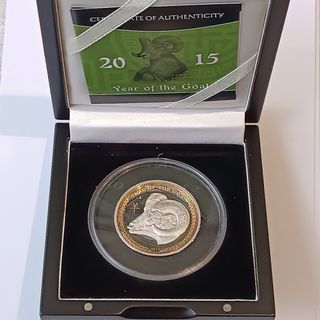 Moneda Plata Año de la Cabra 2015 HR Gilded