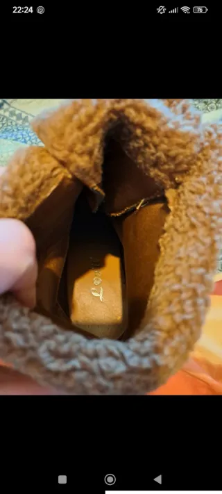 Botines tacón marrón con pelo