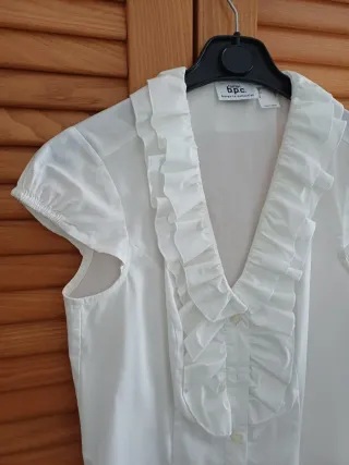 Camicia BPC bianca con rouches