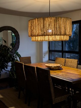 Lámpara de salón fibras naturales grande