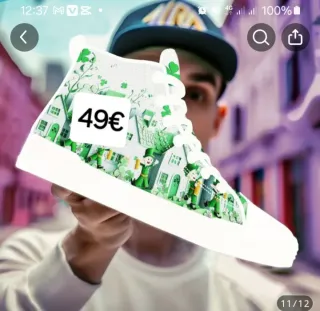 Zapatillas deportivas verdes y blancas