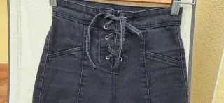 Pantalones pitillo negros cintura alta