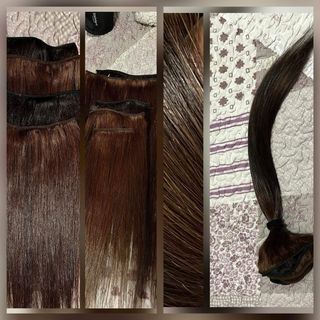Varias cortinas cabello natural efecto mecha.