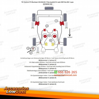 Kit de casquillos TA Technix PU 30 piezas eje del
