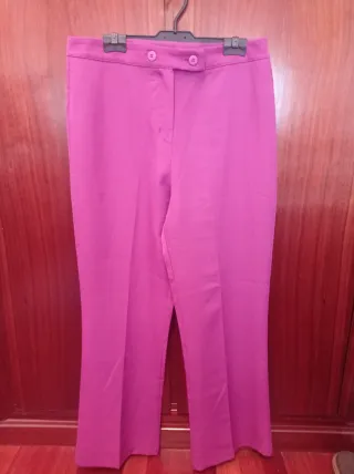 Pantalón elegante rosa morado mujer