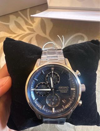 Reloj Seiko Titanium Chronograph Azul/Plateado