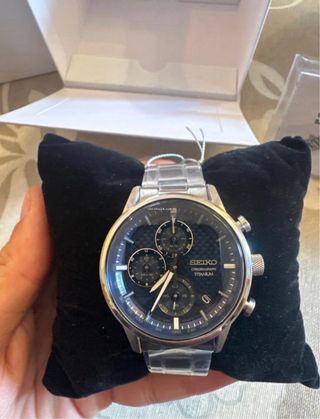 Reloj Seiko Titanium Chronograph Azul/Plateado