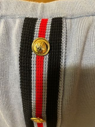 Falda Cuplé azul con rayas y botones