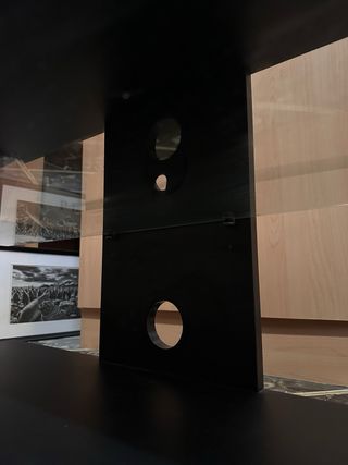 Mesa TV cristal templado y madera negra