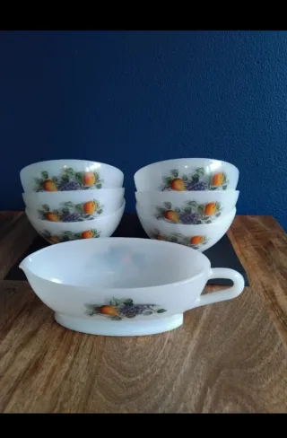 Juego 6 Cuencos y salsera Arcopal Vintage Frutas