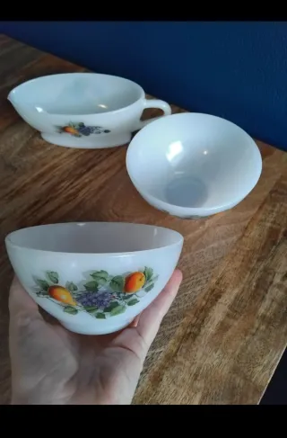 Juego 6 Cuencos y salsera Arcopal Vintage Frutas