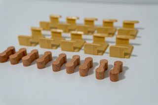 Piezas de conexión para vías de madera