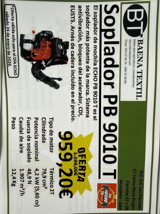 Sopladora Mochila ECHO PB 9010 T