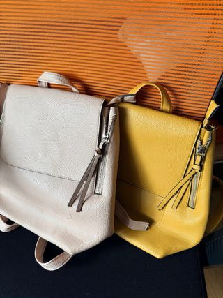 2 Mochilas, mostaza y rosa para uso diario