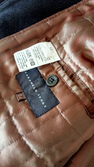 Cazadora de cuero marrón talla 54