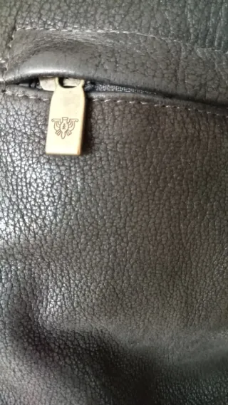 Cazadora de cuero marrón talla 54