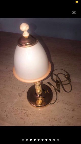 Conjunto de lámpara colgante y de mesita vintage