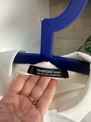 Camisa Mango Blanca Semitransparente