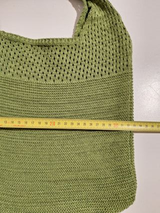 Bolso de mano crochet verde oliva