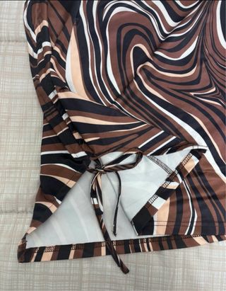 Minigonna Shein fantasia marrone/nera/beige. Tg S.