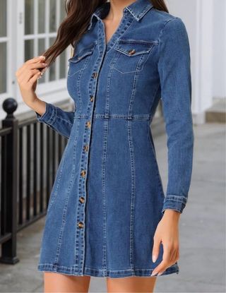 Vestido vaquero elástico T-M