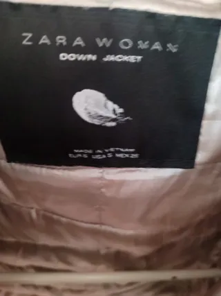 Chaqueta 80 % plumón 20 pluma Zara Talla M