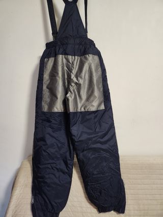 Pantaloni sci blu con bretelle