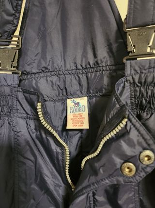 Pantaloni sci blu con bretelle