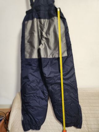 Pantaloni sci blu con bretelle