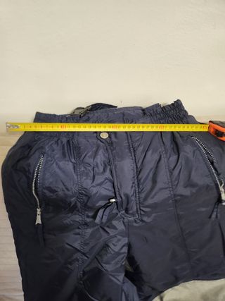 Pantaloni sci blu con bretelle