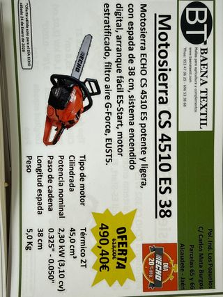 Motosierra ECHO CS 4510 ES 38cm