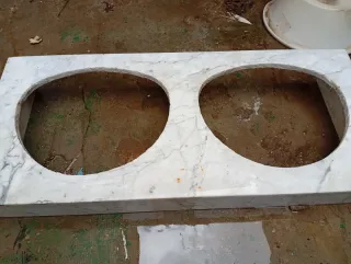 Lavabos de Mármol y Porcelana Doble