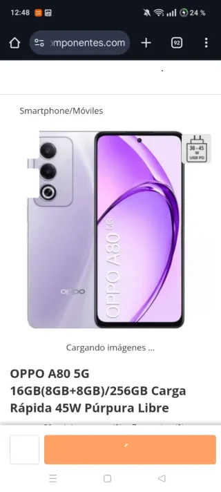 Oppo A80 5G 256GB Púrpura Libre