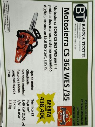 Motosierra ECHO CS 362 WES 35cm