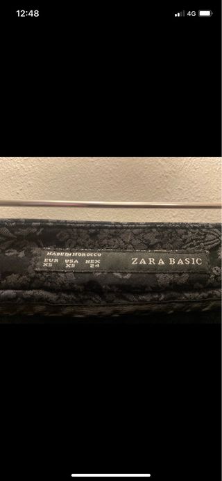 Pantalón Zara Negro Estampado