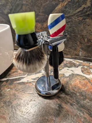 Soporte Afeitado Clásico Yaqi Plata