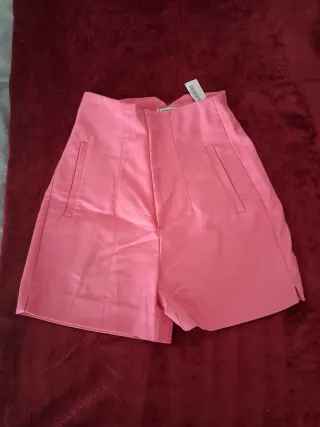 Pantalones cortos rosas de cintura alta