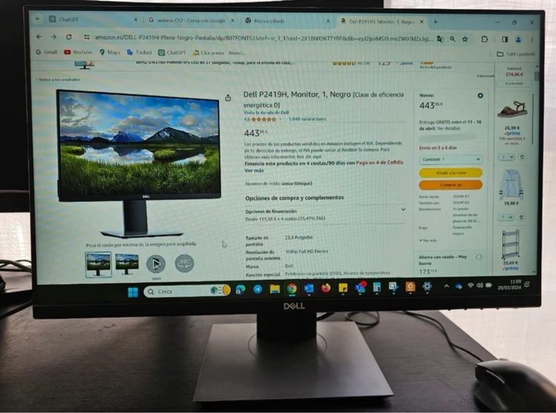 Monitor Dell P2419H 24 Profesional afbeelding 3