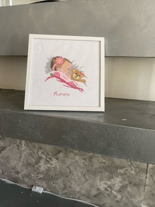 Quadretto ricamato a mano Aurora