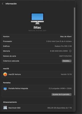 iMac Apple 2017 SSD 1TB