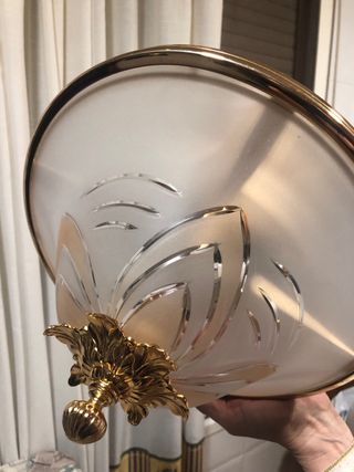 Lámpara techo dorada cristal