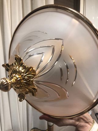 Lámpara techo dorada cristal