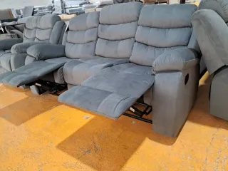 Sofá Relax 3 Plazas Tela Gris