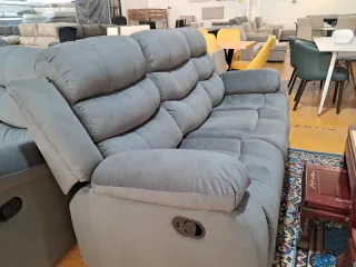 Sofá Relax 3 Plazas Tela Gris