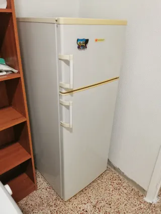 Nevera blanca con congelador