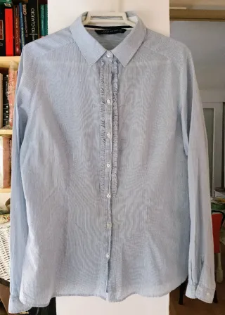 Camisa Zara rayas azul y blanco mujer