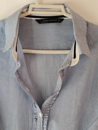 Camisa Zara rayas azul y blanco mujer