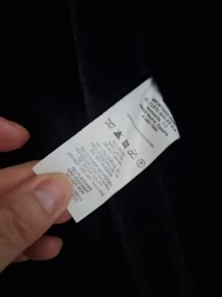 Abrigo serraje negro con borreguito