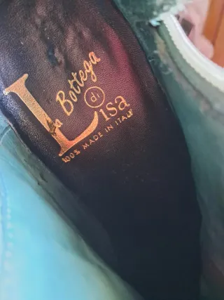 Botines cuero verde reptil cremallera