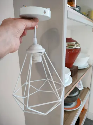 Lámpara de techo forja blanca